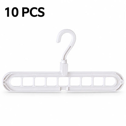 A white plastic multi-hanger hook organizer shown on a plain white background, with the text '10 PCS' in black at the top left.