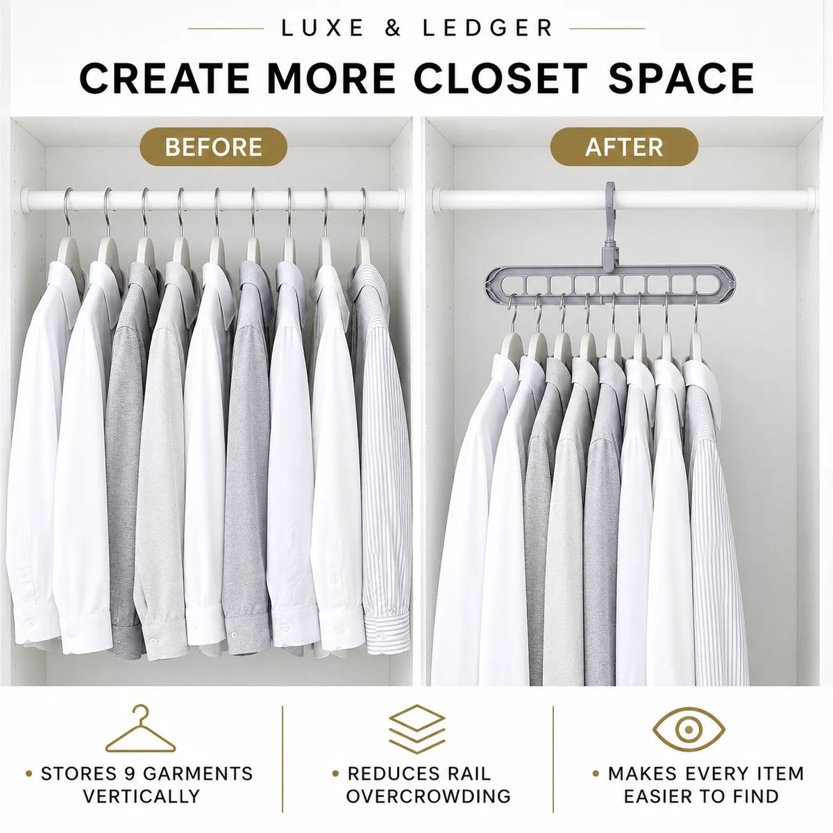 CLOTHESNAP HANGER HOOKS – 10 PACK