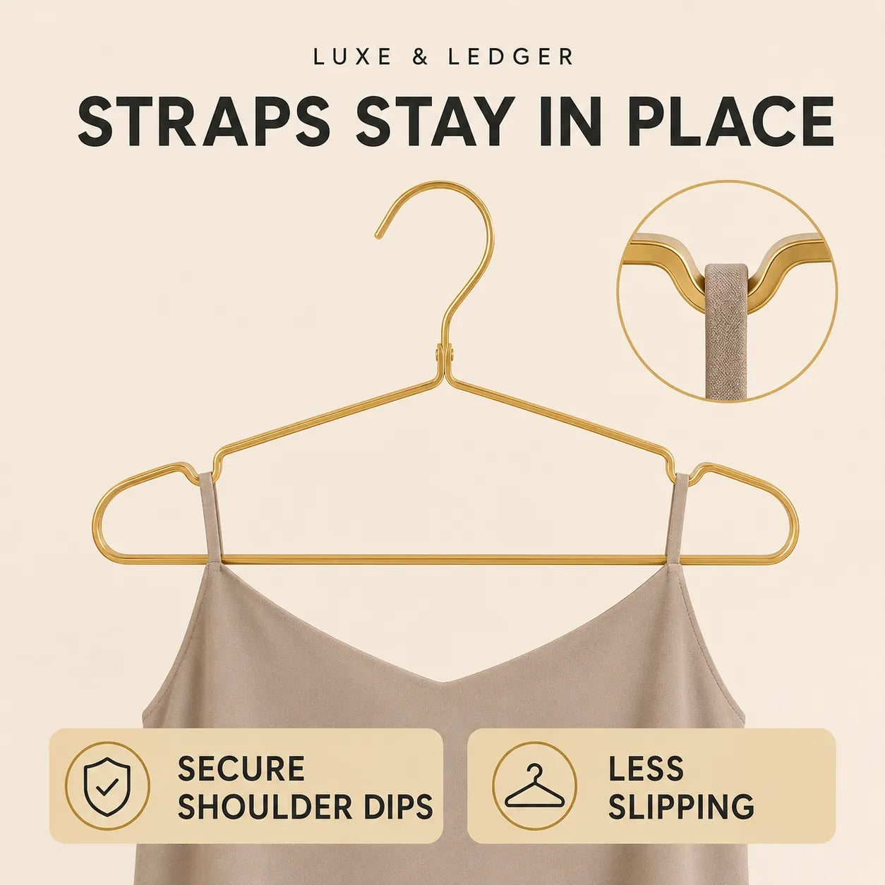 WIDE ALUMINUM CLOTHES HANGERS