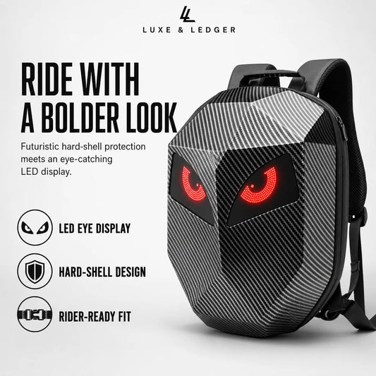 LUMINOUS MOTORCYCLE HELMET BACKPACK