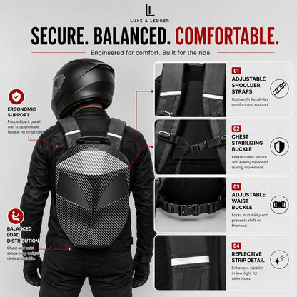 LUMINOUS MOTORCYCLE HELMET BACKPACK