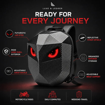 LUMINOUS MOTORCYCLE HELMET BACKPACK