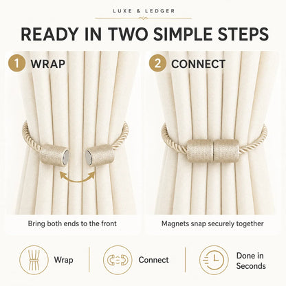 Cylindrical Curtain Bandage Magnetic Buckle Installation-free
