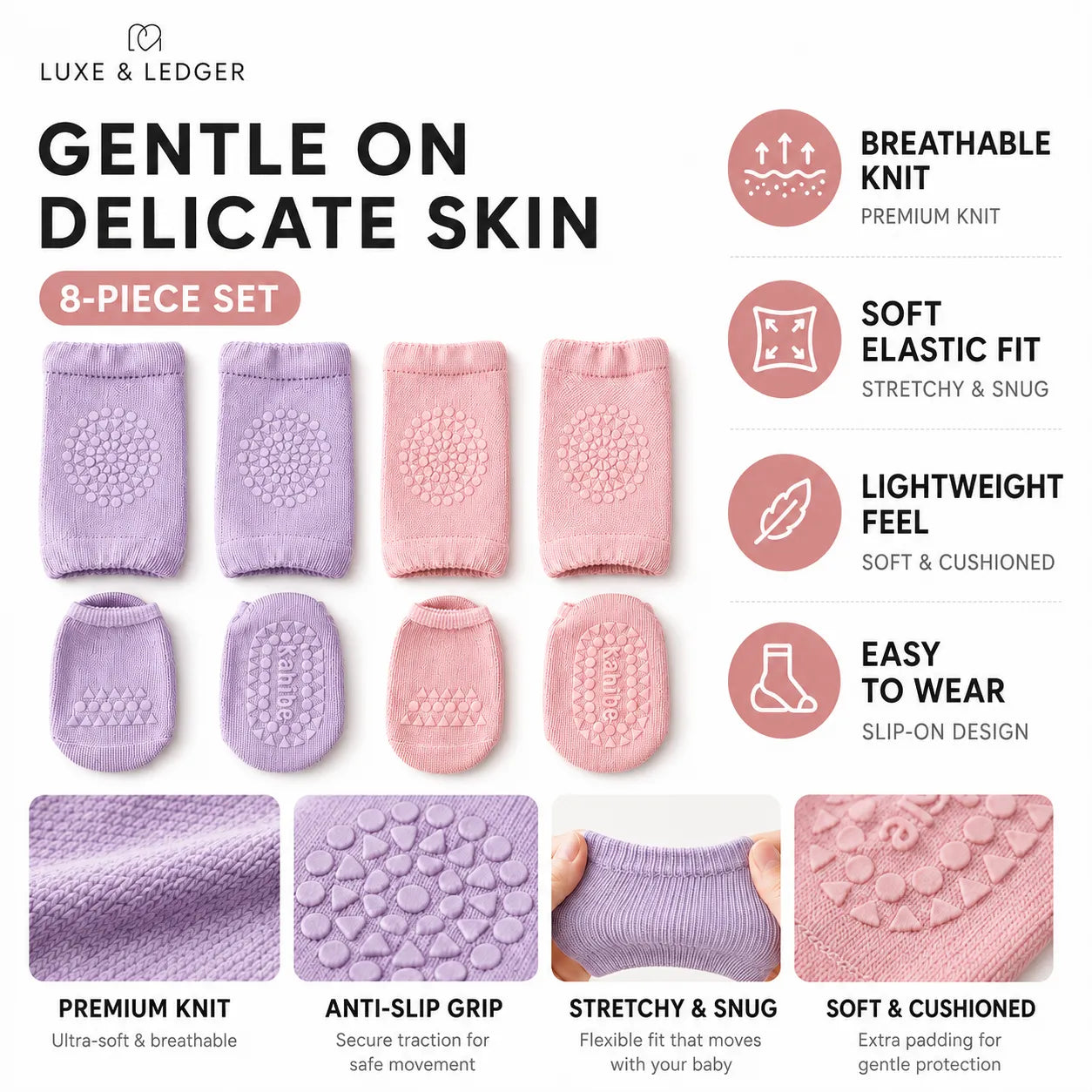 BABY KNEE PROTECTORS & GRIP SOCKS