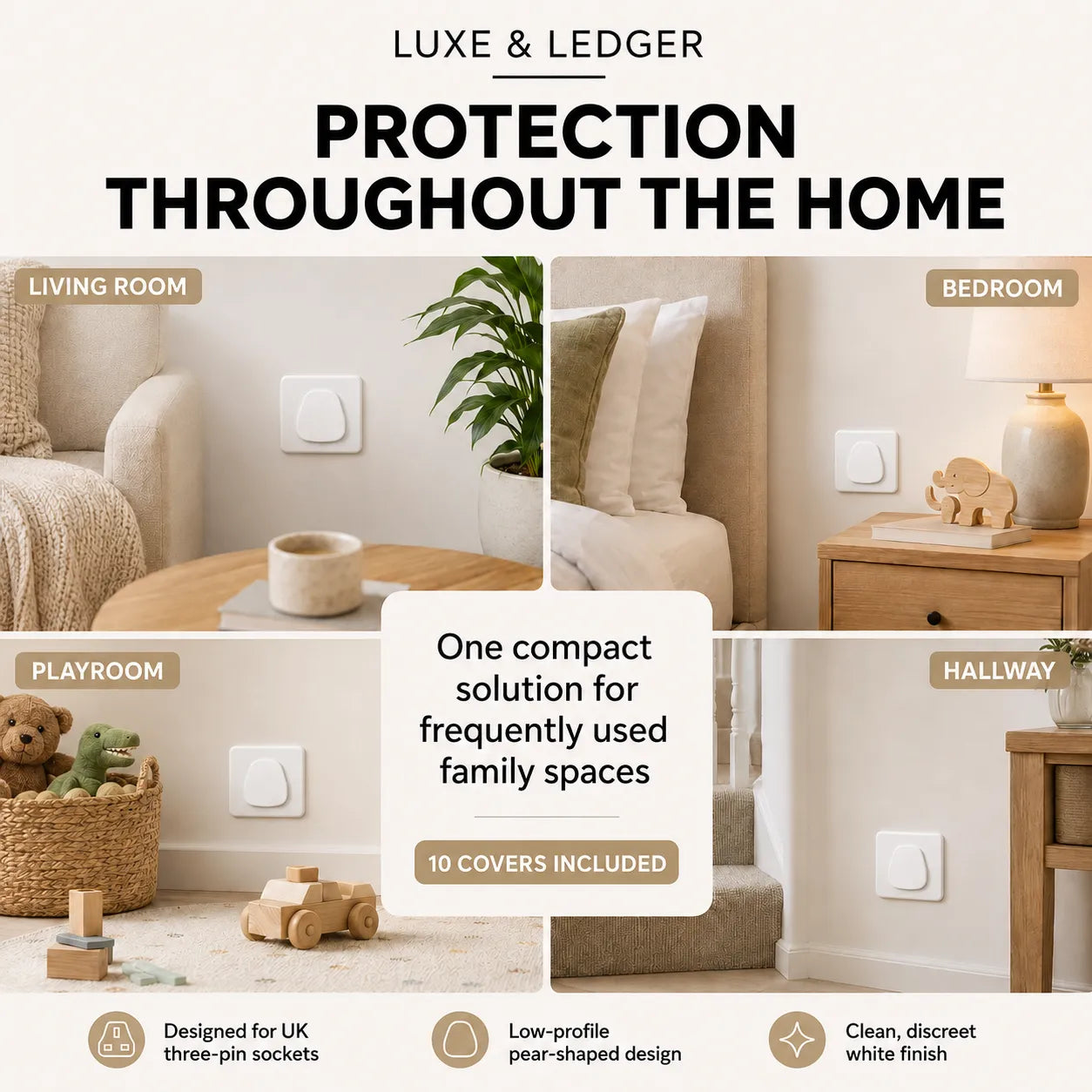 UK BABY-SAFE SOCKET COVERS