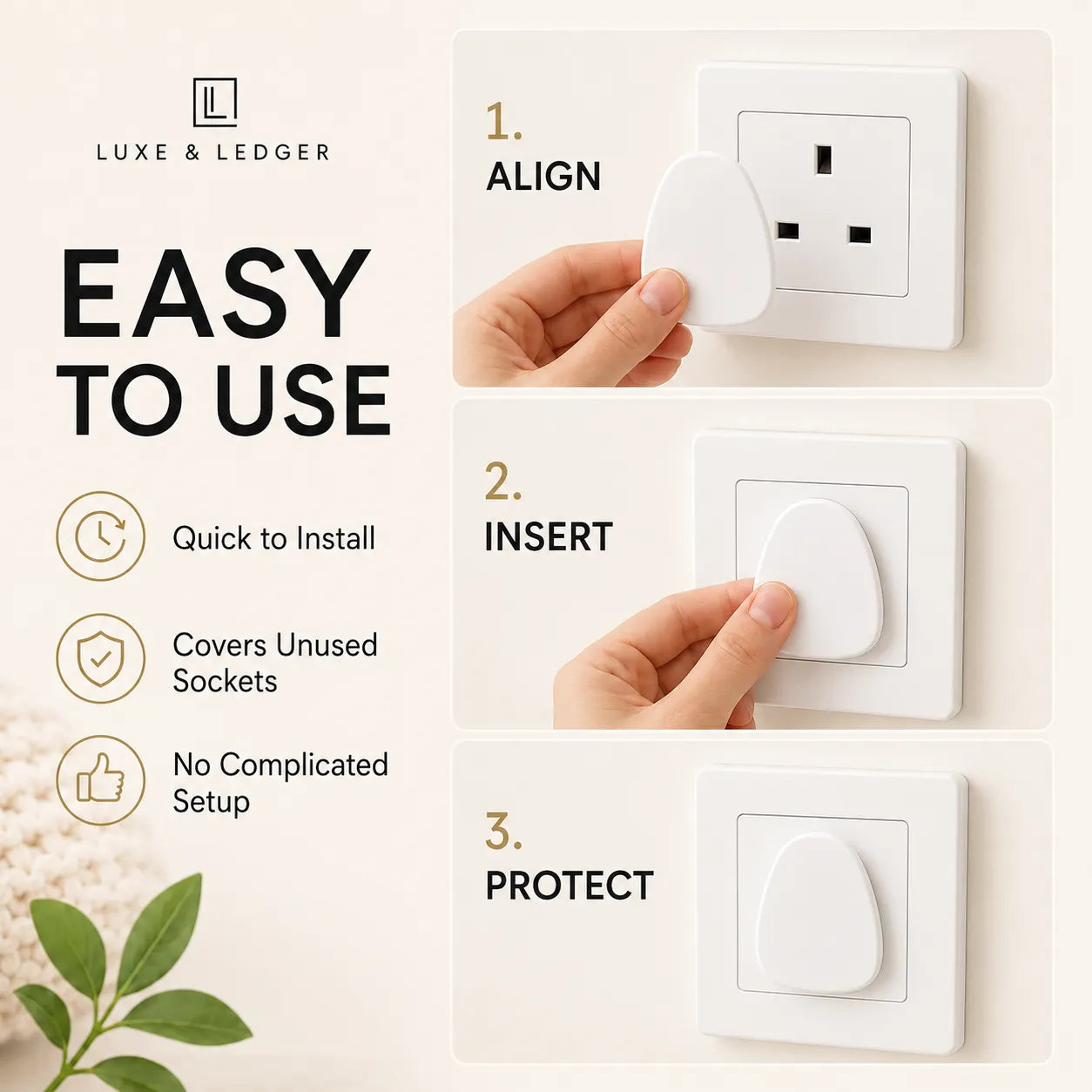 UK BABY-SAFE SOCKET COVERS