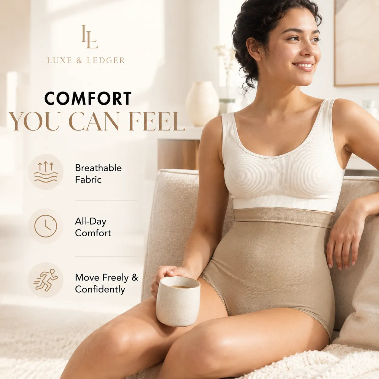 HIGH-WAIST SCULPTING PANTS