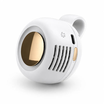 White and gold electronic device on a white background