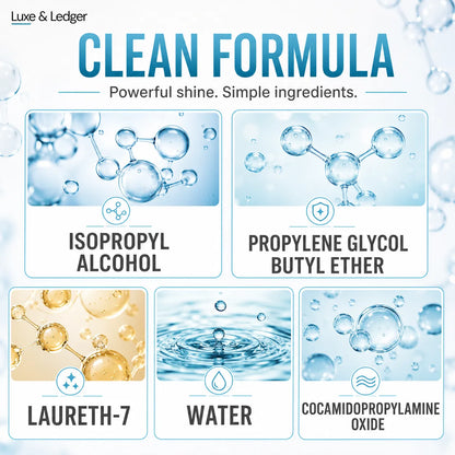 Product packaging with molecular structures and ingredients labeled on a blue background