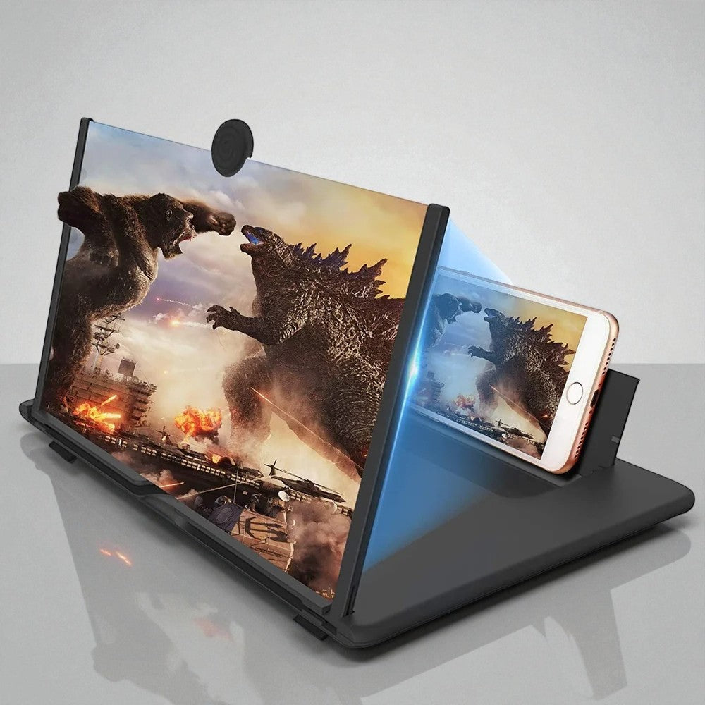  phone screen magnifier  with Godzilla graphic displaying a battle scene