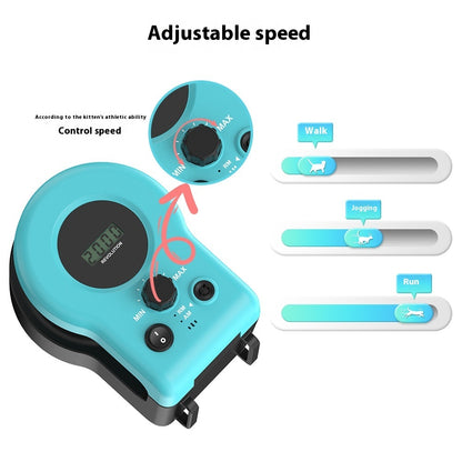 Turquoise electronic device with adjustable speed control on a white background