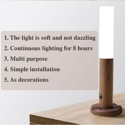 Wooden lamp with text on a light background