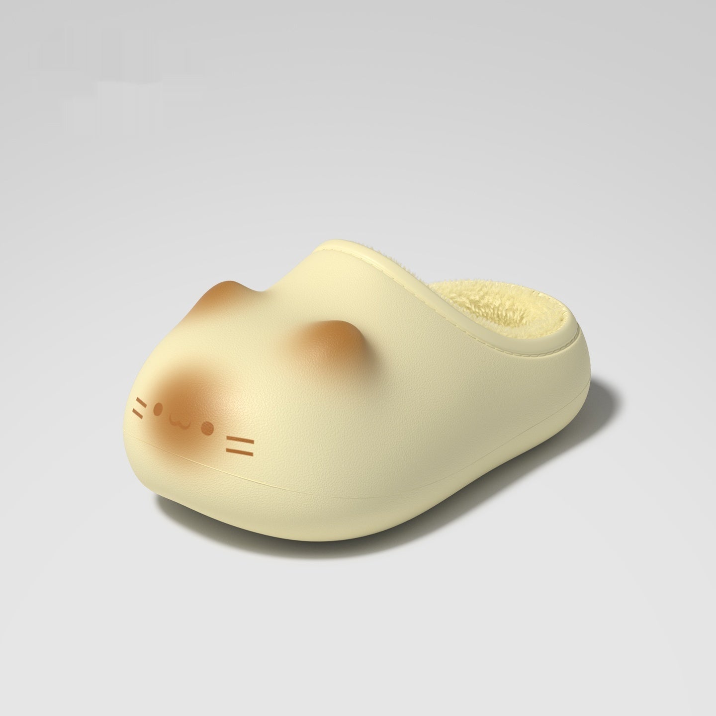Cute animal-shaped slipper with a gradient design on a light gray background
