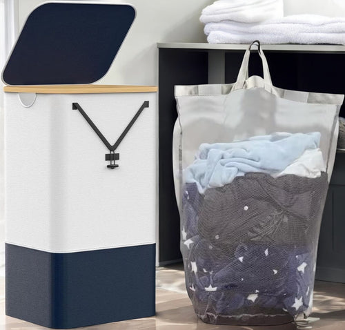 LAUNDRY HAMPER WITH LID 100L