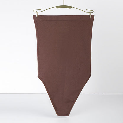 Brown apron hanging on a white background