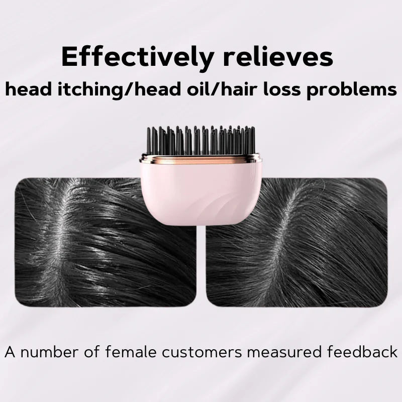 Hair care product with text on head itching, oil, and hair loss relief.
