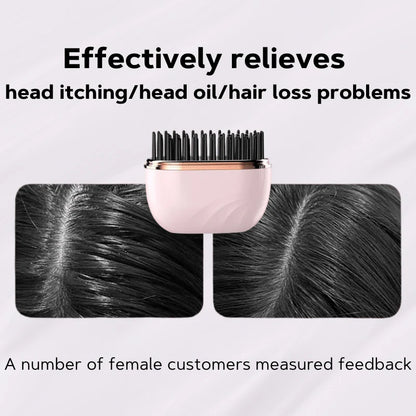 Hair care product with text on head itching, oil, and hair loss relief.