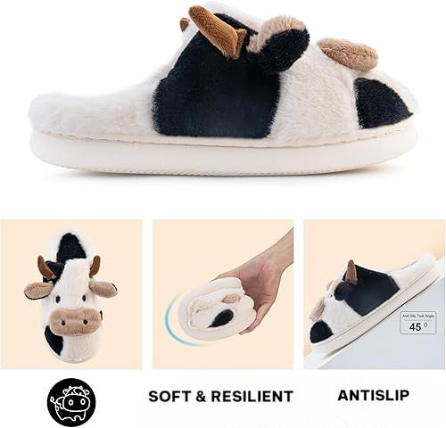 FLUFFY COW SLIPPERS