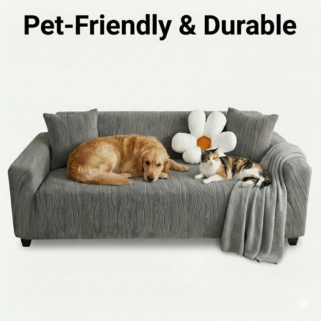 JACQUARD VELVET STRETCH SOFA COVER
