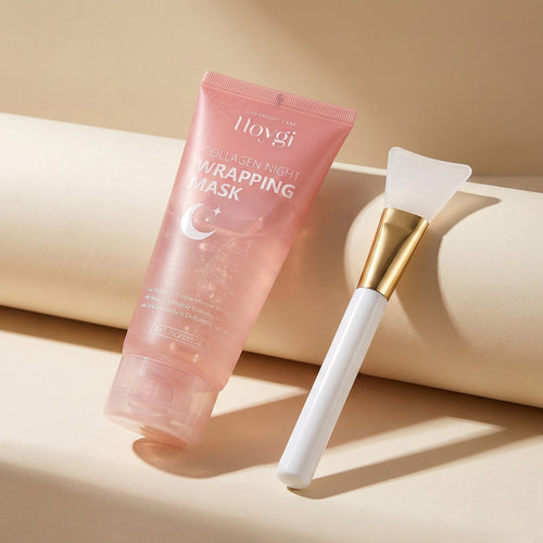 Hoygi Collagen Night Wrapping Mask with packaging and applicator on a white background
