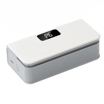 White Sealing machine with two modes for bag sealing and opening on a beige background