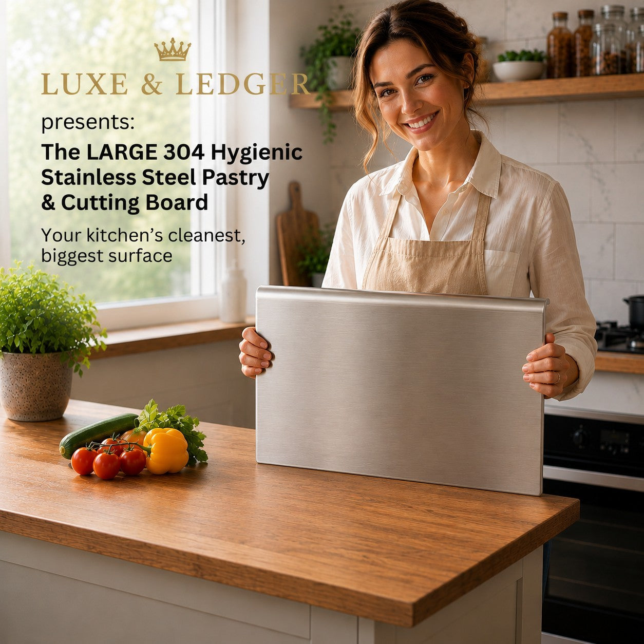 HYGIENIC STAINLESS CUTTING BOARD