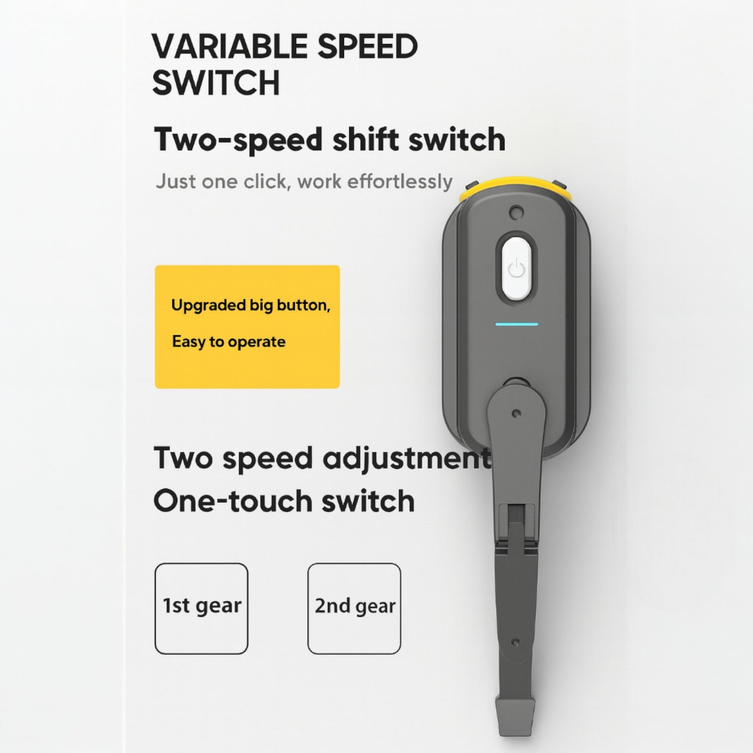 Variable speed switch with text on a white background and MOTORCYCLE HELMET WIPER