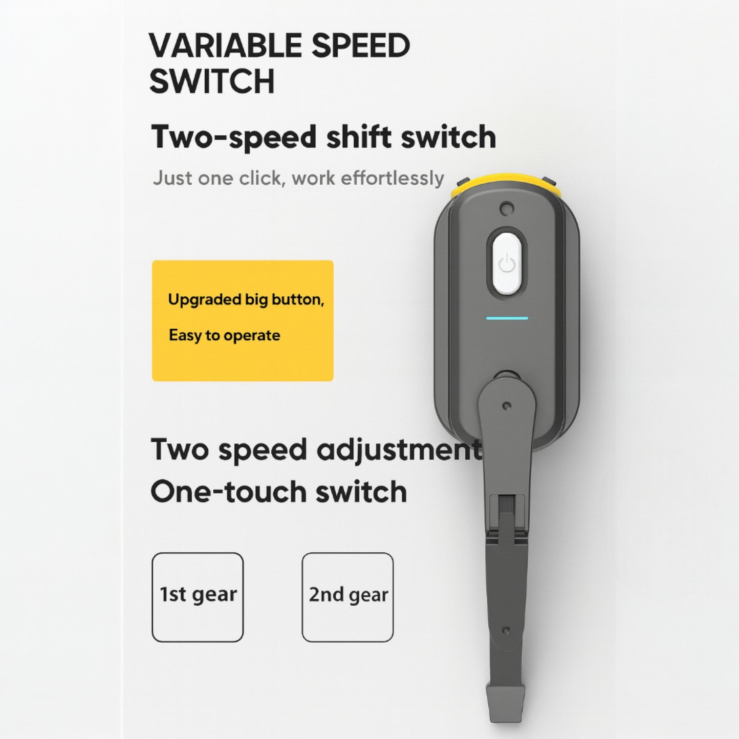 Variable speed switch with text on a white background and MOTORCYCLE HELMET WIPER