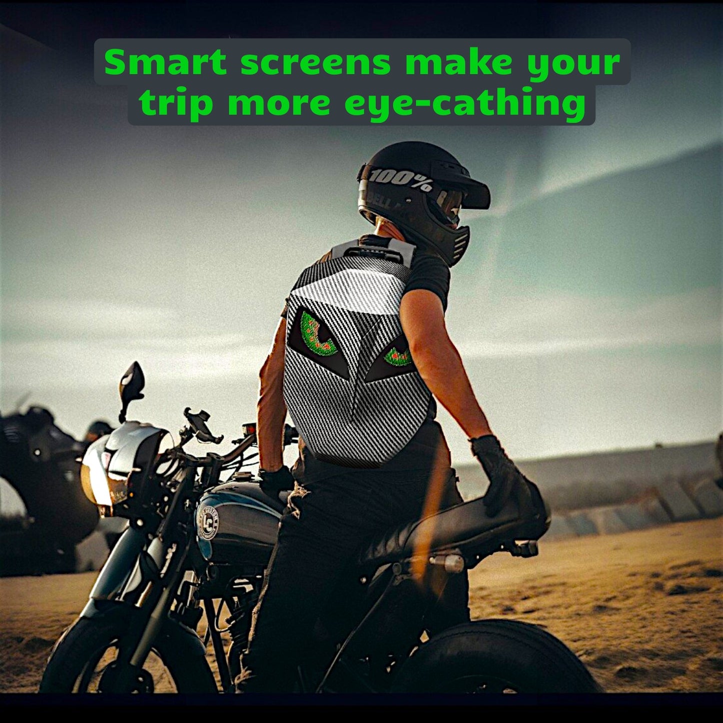 LUMINOUS MOTORCYCLE HELMET BACKPACK