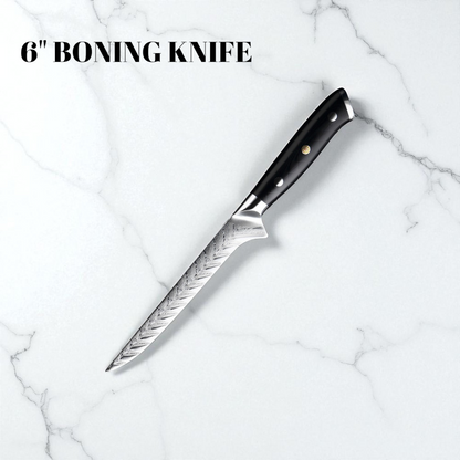 PROFESSIONAL DAMASCUS KITCHEN KNIFE SET – FISH BONE PATTERN