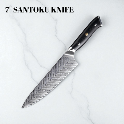 PROFESSIONAL DAMASCUS KITCHEN KNIFE SET – FISH BONE PATTERN